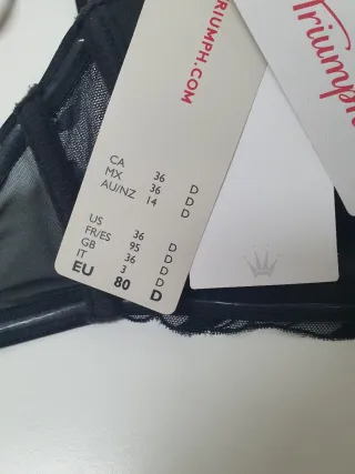 Sujetador Triumph balconet 95D Negro con etiquetas