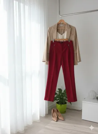 Pantaloni Zara rosso ciliegia
