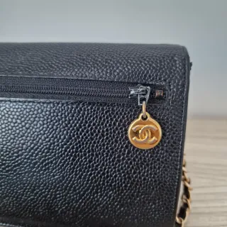 Bolso Cartera Chanel Piel Caviar Vintage Negro