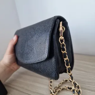 Bolso Cartera Chanel Piel Caviar Vintage Negro