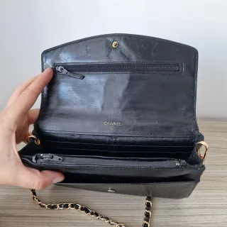 Bolso Cartera Chanel Piel Caviar Vintage Negro
