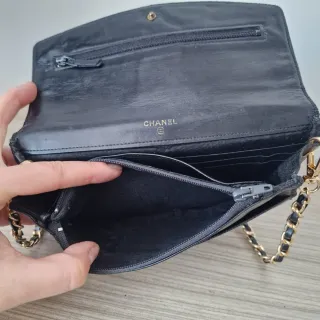 Bolso Cartera Chanel Piel Caviar Vintage Negro