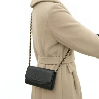 Bolso Cartera Chanel Piel Caviar Vintage Negro