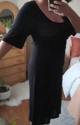 Vestido negro de punto