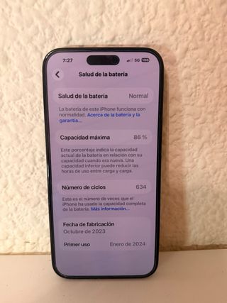 iPhone 15 Plus 256GB Negro 86% Batería