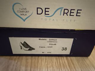 Zapatos de salón piel beige y negro