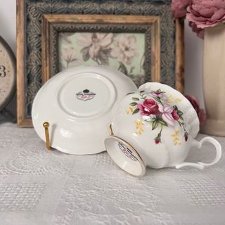 Taza y plato Royal Windsor porcelana inglesa