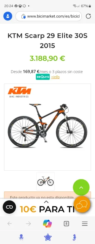 Bicicleta KTM Doble Suspensión 29