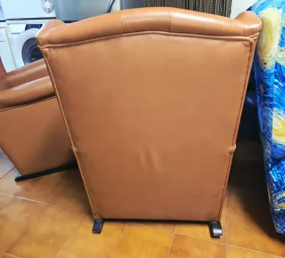 Pareja de sillones balancín de piel