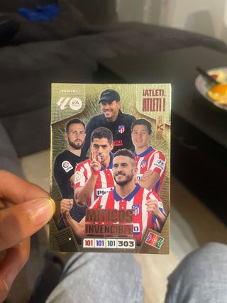 Carta Panini Míticos Invencible Atlético de Madrid