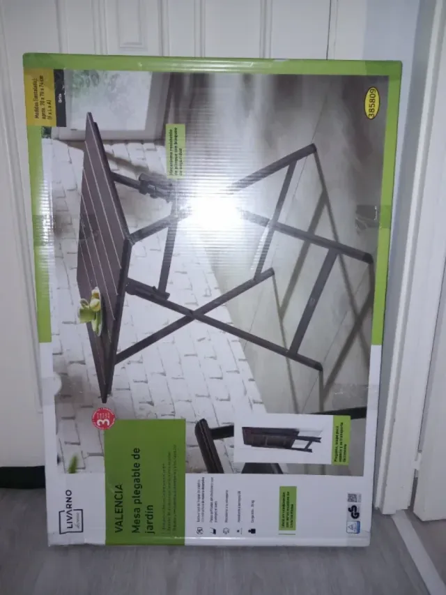 Mesa plegable 70cm terraza/jardín NUEVA