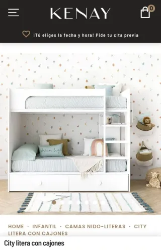 Litera madera lacada Blanco Kenay Home