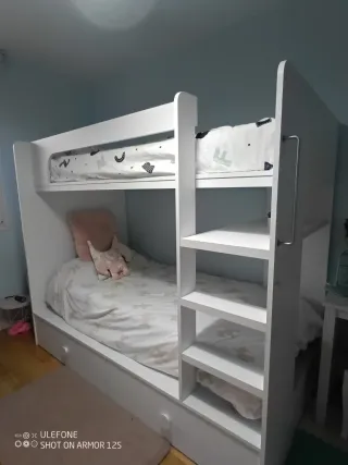 Litera madera lacada Blanco Kenay Home