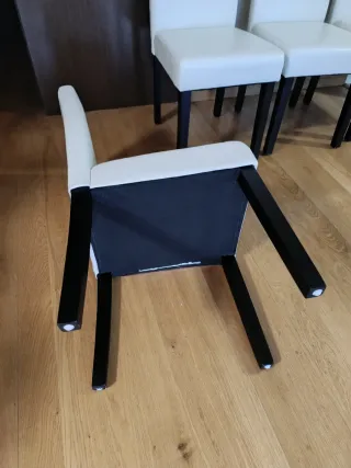 Juego de 4 sillas de comedor beige / blancas