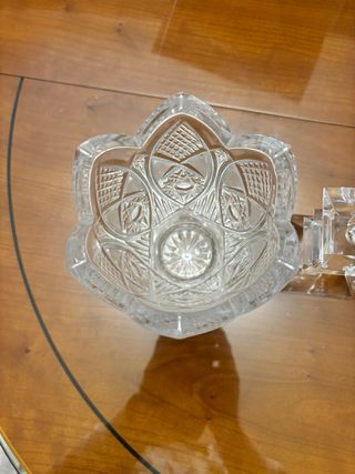 Lote Jarrón y Candelabros Cristal