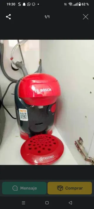 Cafetera Bosch Tassimo Roja