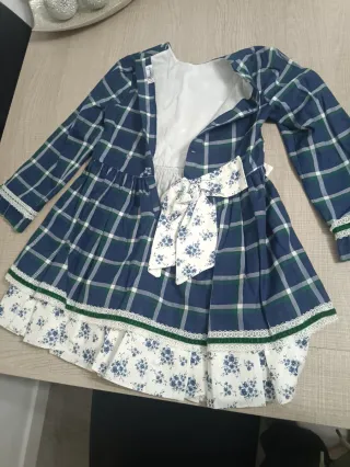 Vestido niña Miranda azul y verde talla 10.