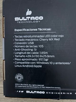 Teclado Mecánico Bultaco Metralla GTS 501