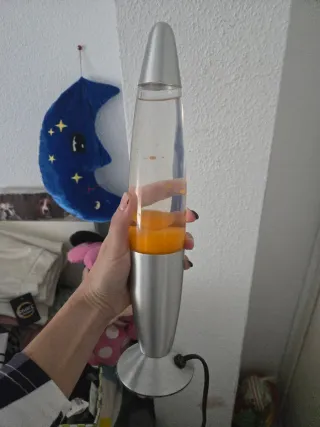 Lámpara de Lava Naranja y Transparente