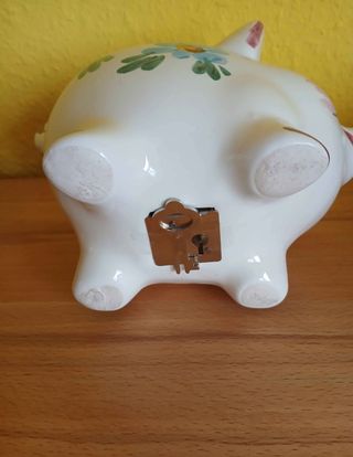 Hucha Cerdo Porcelana Flores