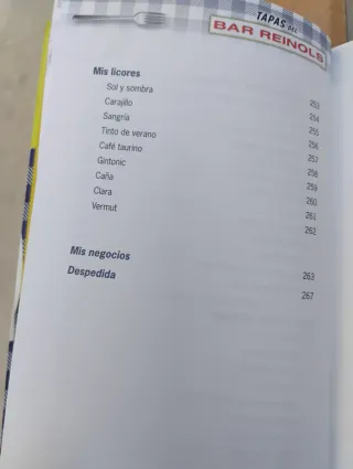 Libro Tapas Bar Reinols Aida
