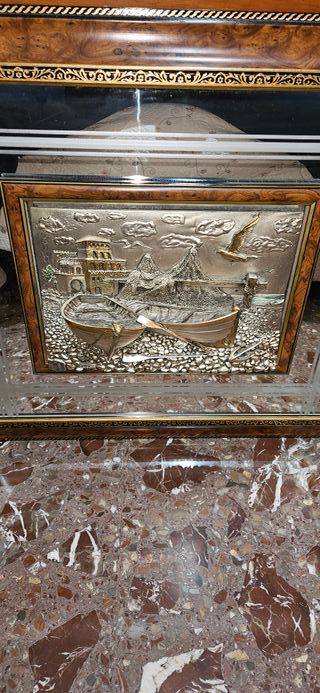 Relieve Plata Maciza Enmarcado Espejo