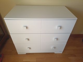 Cómoda blanca bebé MI Cuna 6 cajones