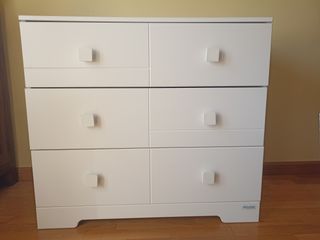 Cómoda blanca bebé MI Cuna 6 cajones