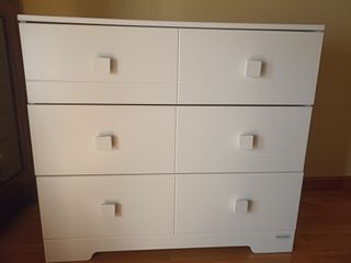 Cómoda blanca bebé MI Cuna 6 cajones