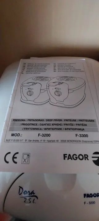 Freidora Fagor Dora 2,5L Casi Nueva