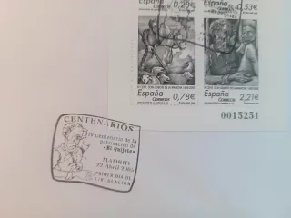 Sobre Primer Día Circulación Quijote 1605-2005