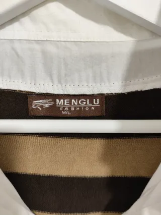 Jersey rayas cuello camisa Menglu