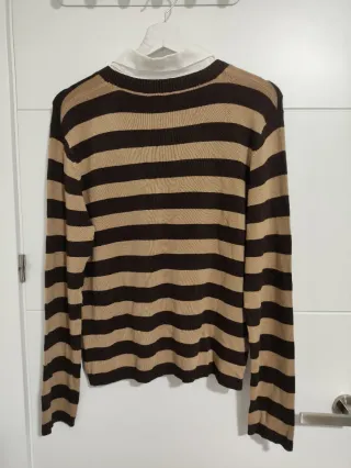 Jersey rayas cuello camisa Menglu