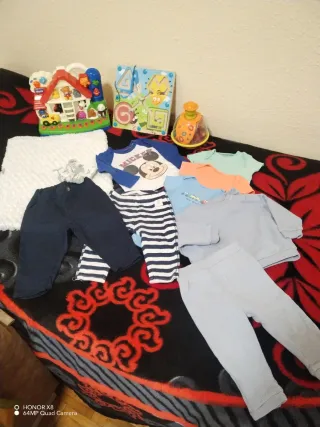 Lote Ropa Bebé Niño 3-9 Meses y juguetes