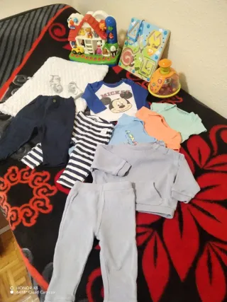 Lote Ropa Bebé Niño 3-9 Meses y juguetes