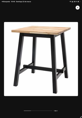 Mesa alta madera y metal IKEA