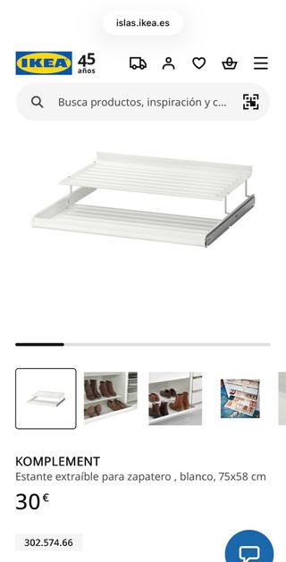 Estante extraíble IKEA para zapatero