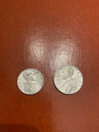Set 2 Monete Vaticano 5 e 10 Lire 1953