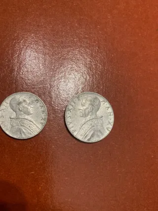 Set 2 Monete Vaticano 5 e 10 Lire 1953