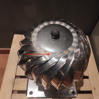 Molinillo Chimenea Inox Diám 150 mm con soporte