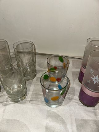Lote de 12 vasos de cristal
