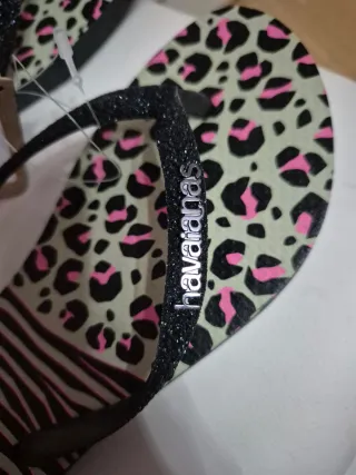 Havaianas Infradito Stampa Animalier Rosa Nero
