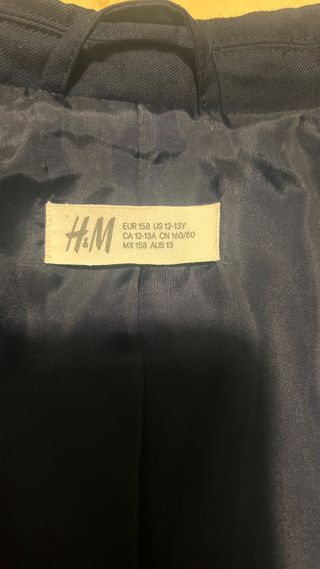 Traje Chaqueta Niño H&M Azul Marino Talla 13-14 an