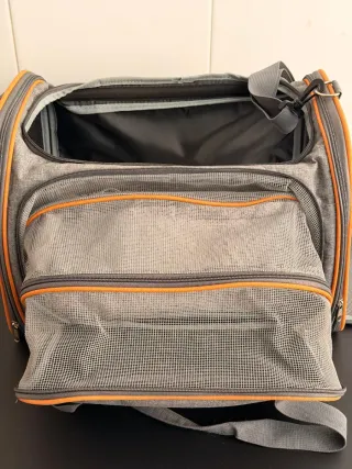 Transportín Perro Pequeño Gris Naranja