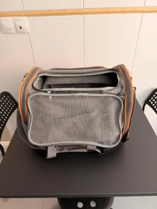 Transportín Perro Pequeño Gris Naranja