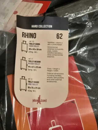 Maleta John Travel Negra Rígida 63L