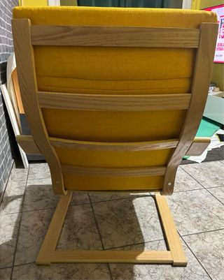 Silla mecedora chapa Abedul + cojín amarillo