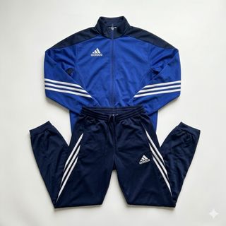 Completo Adidas Blu/Nero Felpa e Pantalone