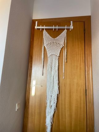 Pareo crochet flecos playa boho