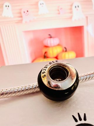 Pandora Charm Negro y Plateado